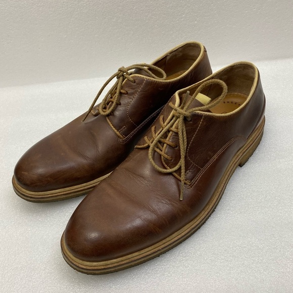 J&M Johnston & Murphy Leather Sheep Skin Wagner Brown Oxford Dress Shoes sz 10 - Picture 12 of 12